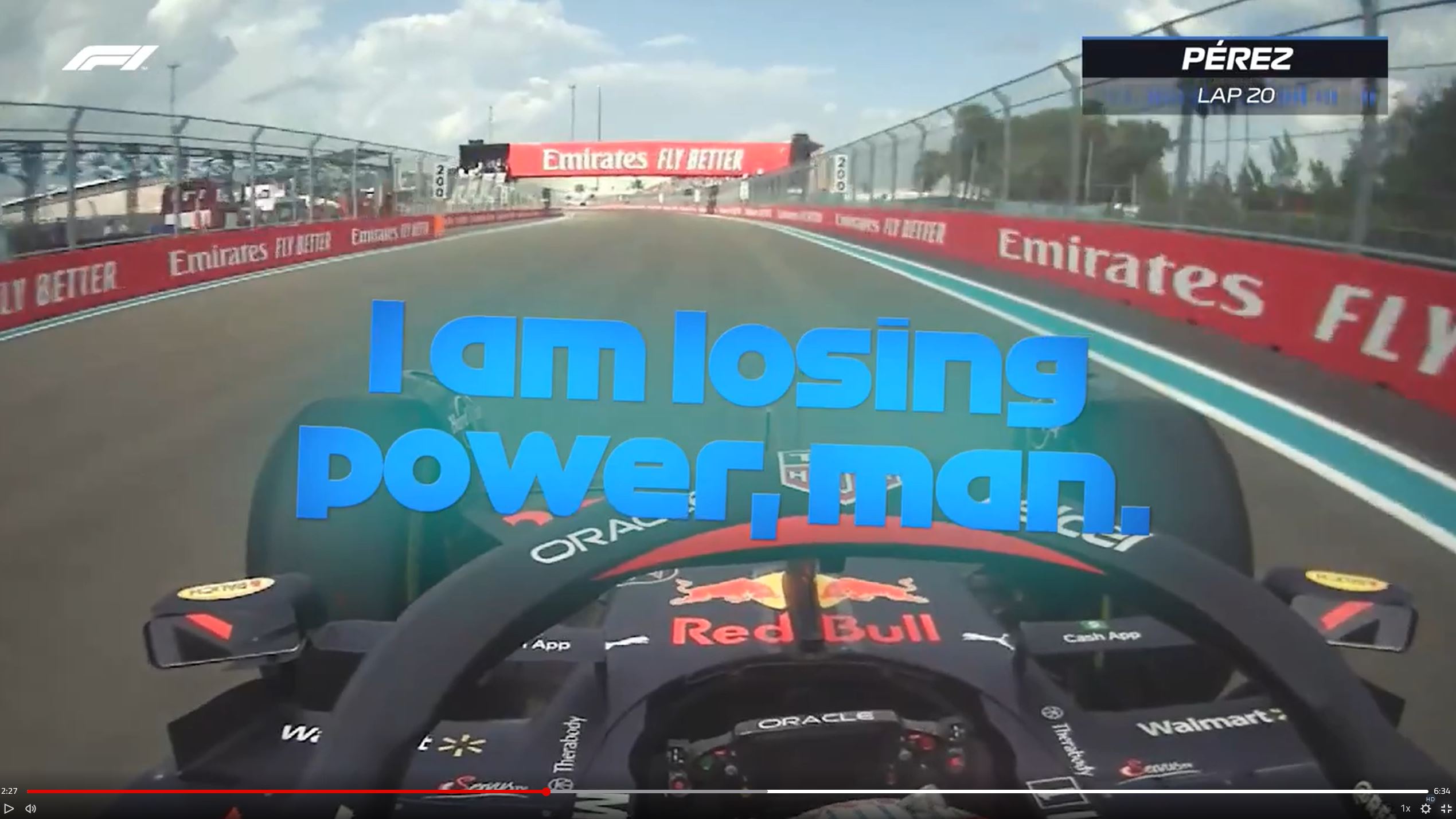 Video: Pérez hlásí problém s motorem