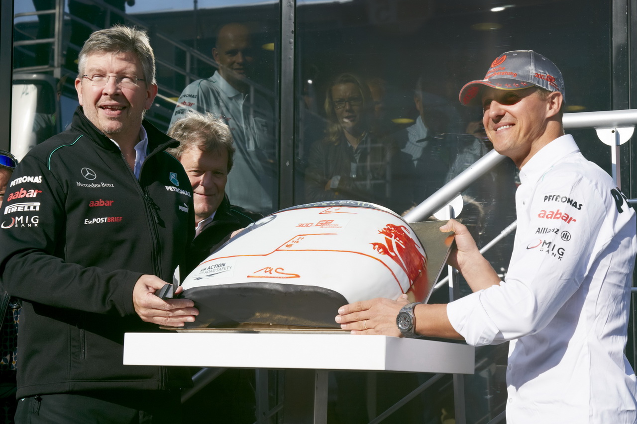 Ross Brawn s Michaelem Schumacherem po jeho návratu k Mercedesu
