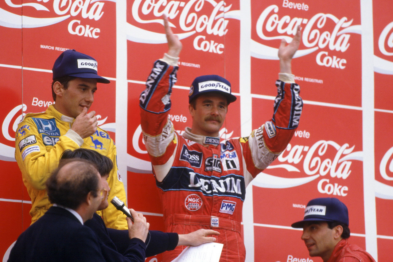 Grand Prix San Marina 1987 - Mansell vítězí před Sennou