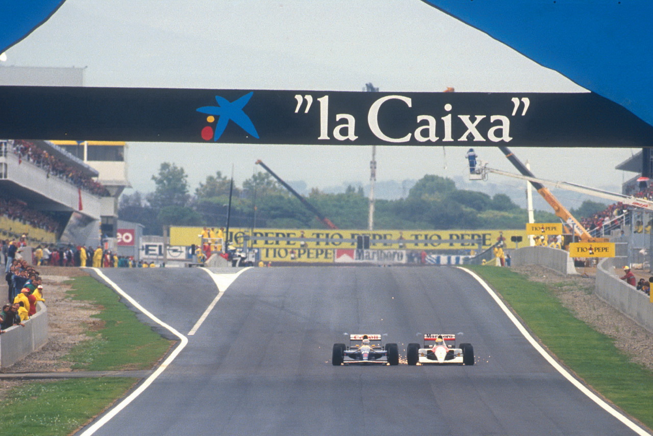 Mansellův souboj se Sennou ve Španělsku 1991