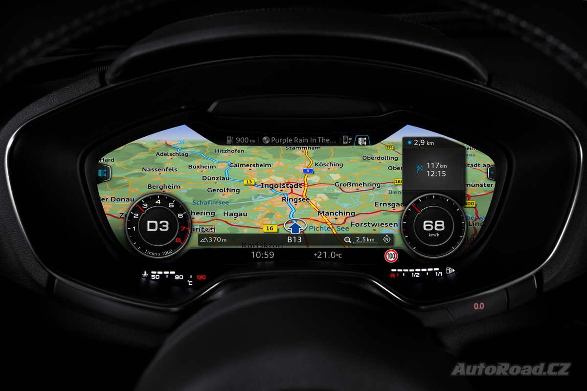 Systém Virtual Cockpit používaný automobilkou Audi. Konkrétně model Audi TT
