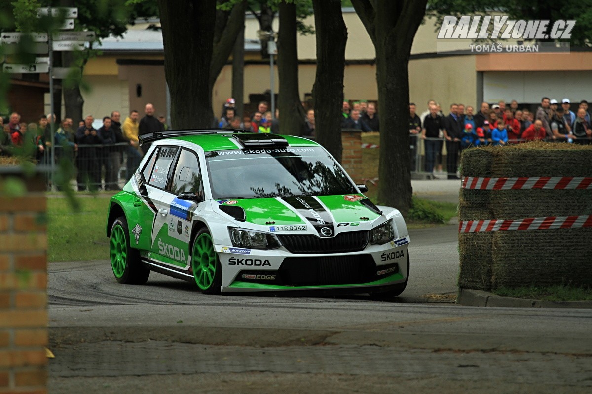 Jan Kopecký se Škodou Fabia R5 továrního týmu ŠKODA Motorsport (Foto z Českého Krumlova).