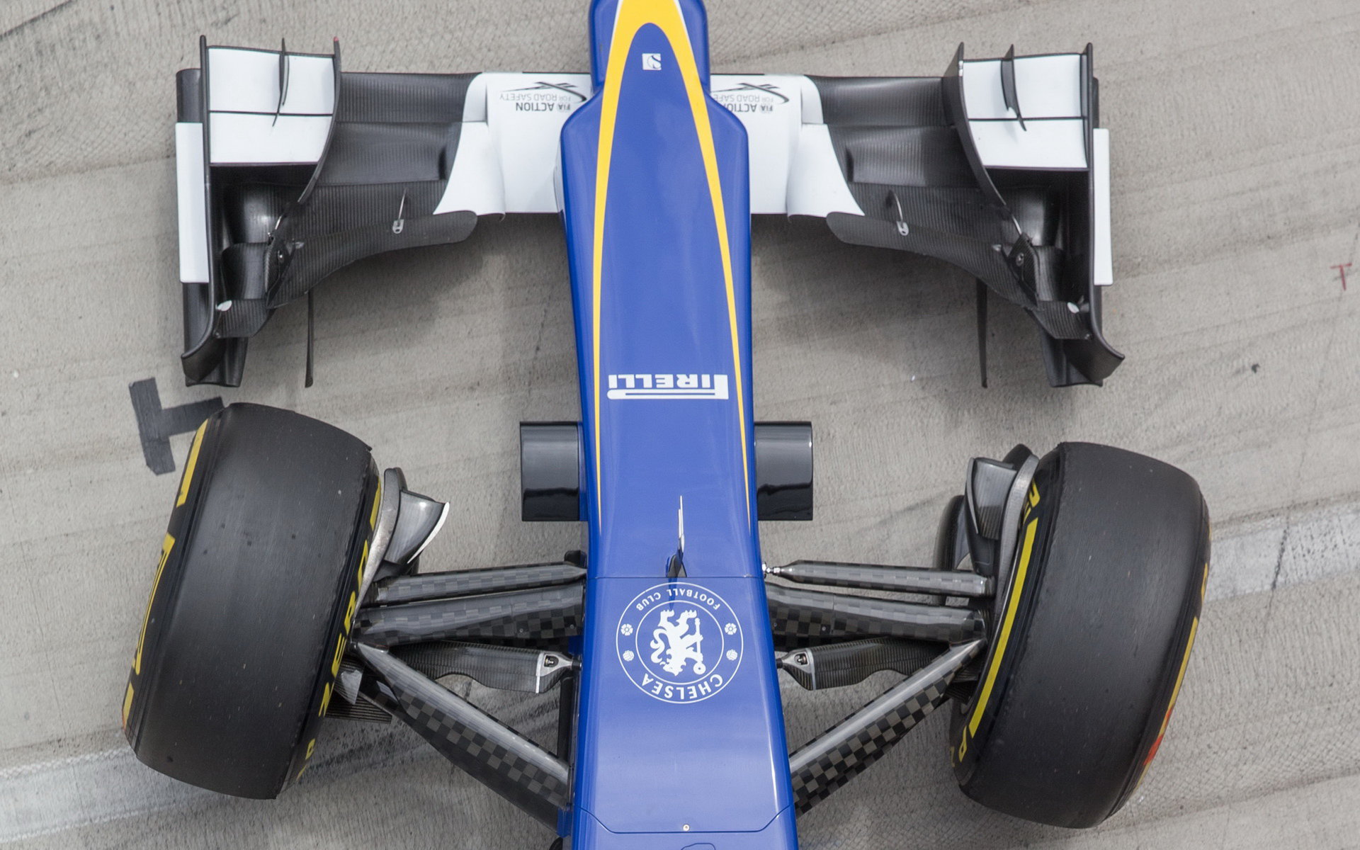 Přední křídlo a zavěšení kol vozu Sauber C34 - Ferrari