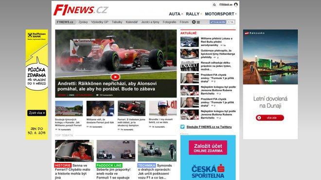 Server F1NEWS.cz reaguje na přání návštěvníků a připravuje facelift vzhledu homepage
