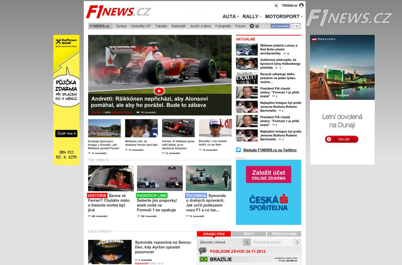 Server F1NEWS.cz reaguje na přání návštěvníků a připravuje facelift vzhledu homepage