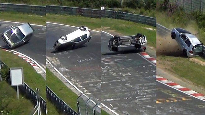 Nürburgring se stal svědkem ošklivě vypadající havárie Golfu R32.