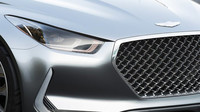 Hyundai Vision G se pyšní agresivně vyhlížející maskou chladiče i světlomety.