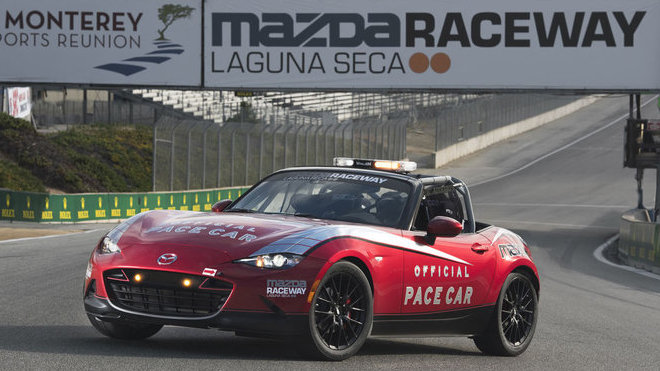 Mazda MX-5 Cup jako oficiální doprovodné vozidlo pro závodní trať Laguna Seca.