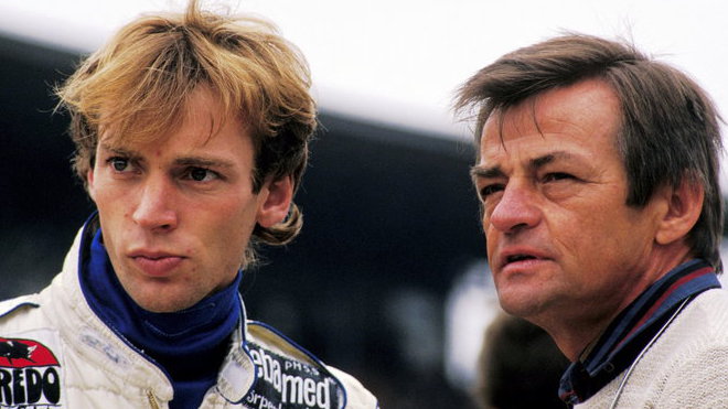 Stefan Bellof (vlevo) při Grand Prix Německa (1985)