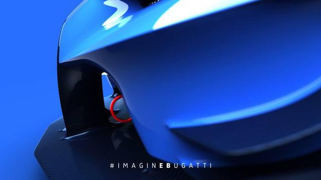 Nedávno odhalený přední splitter nového konceptu Bugatti.