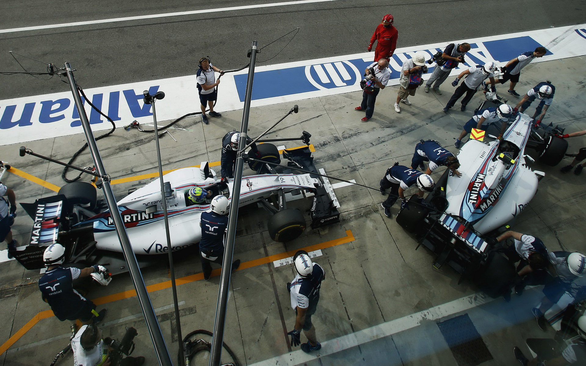 Felipe Massa a Valtteri Bottas v boxech, GP Itálie (Monza)