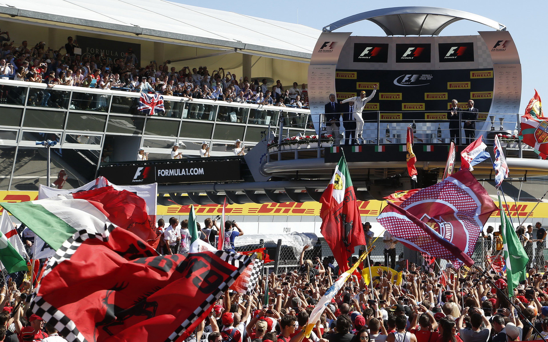 Felipe Massa a jeho radost na pódiu, GP Itálie (Monza)