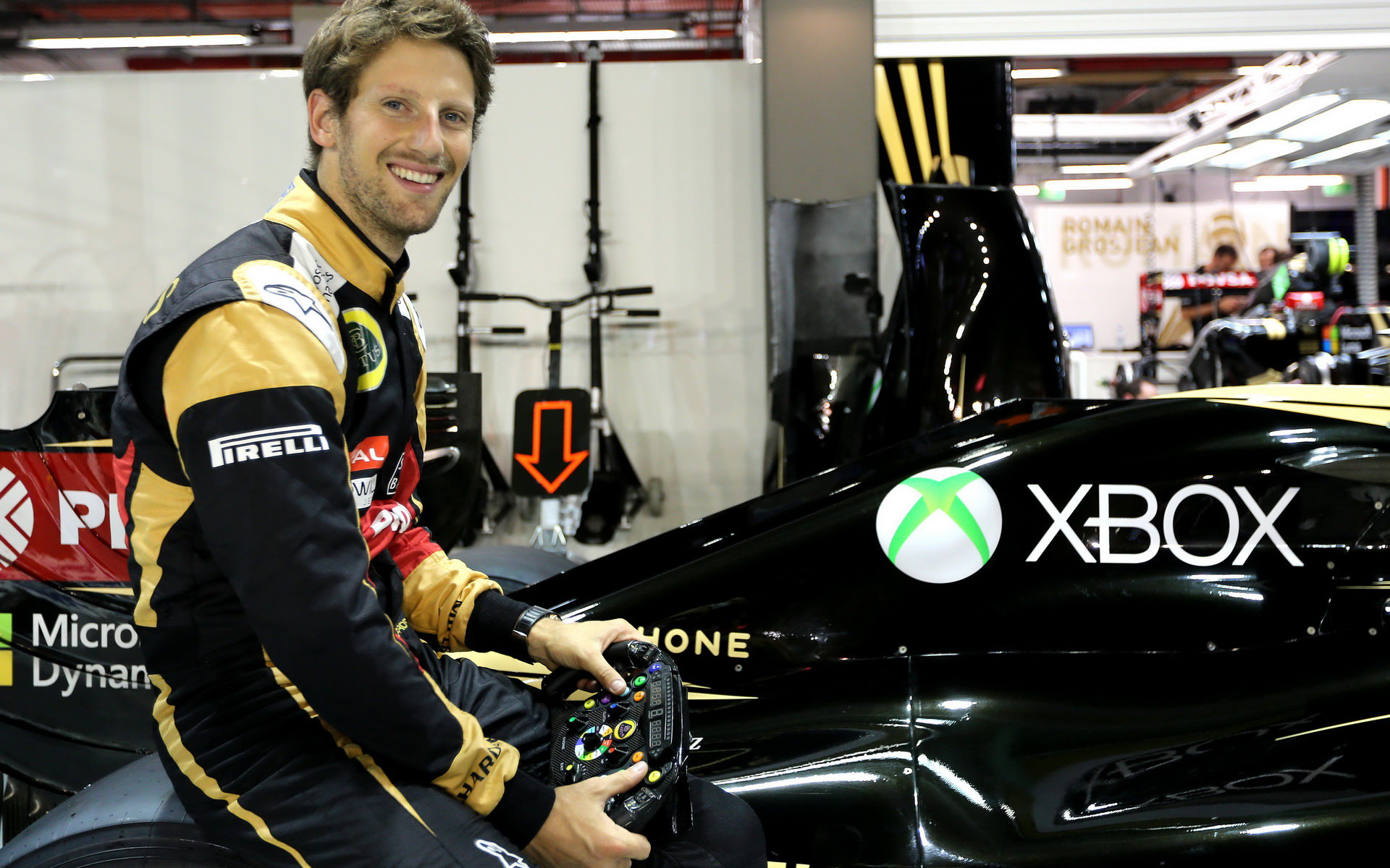 Na tváři Grosjeana jsme i přes nejistou budoucnost Lotusu v Singapuru viděli úsměv