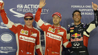 Kimi Räikkönen, Sebastian Vettel a Ricciardo, GP Singapuru (Singapur)