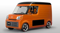 Oranžová dodávka připomíná krabici, Daihatsu Tempo.