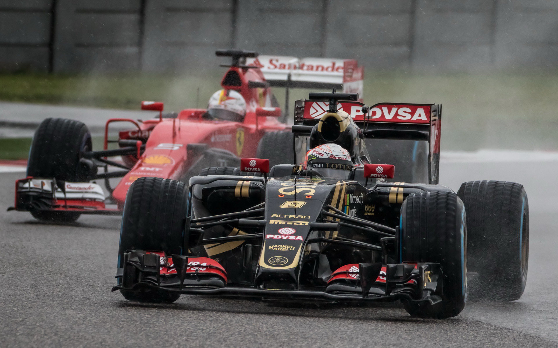 Romain Grosjean a Sebastian Vettel v Austinu