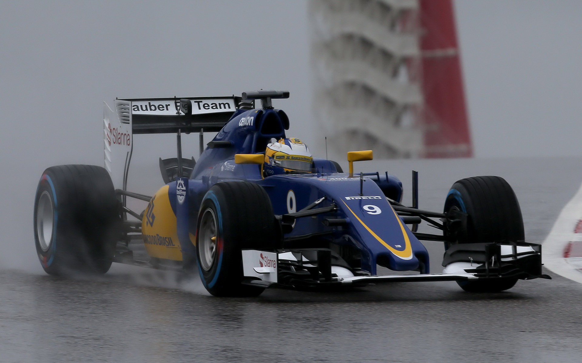 Marcus Ericsson za deště v Austinu