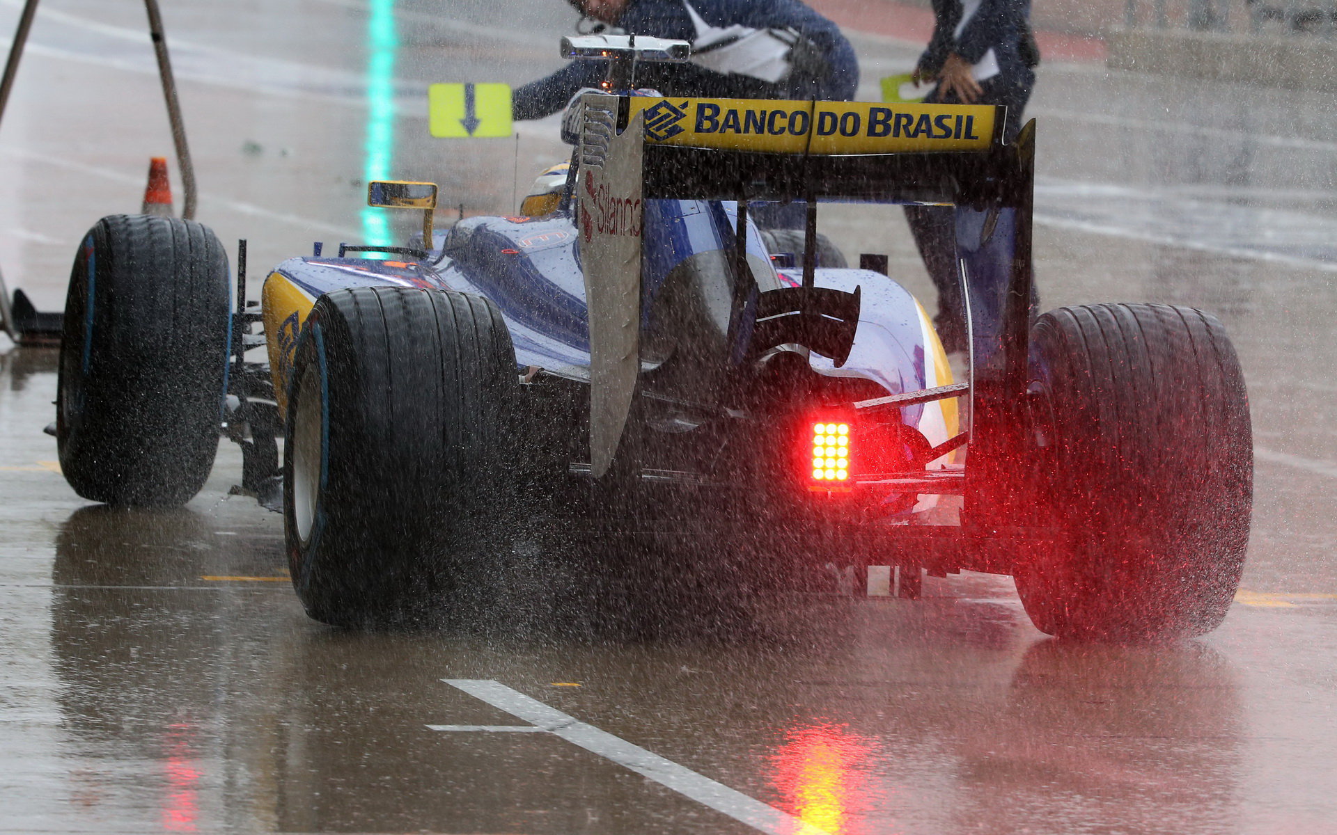 Marcus Ericsson za deště v Austinu