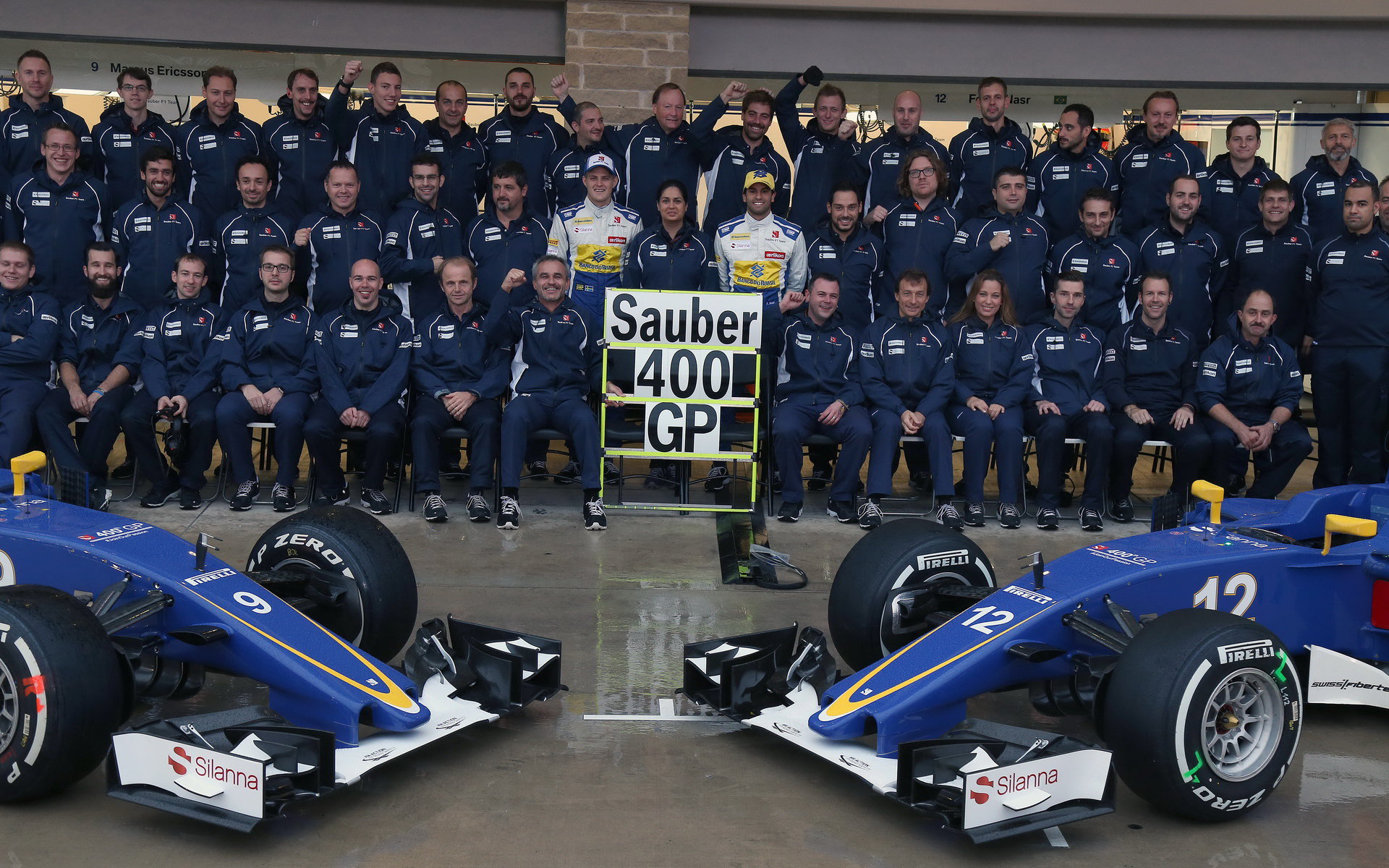 Hromadná fotografie týmu Sauber v Austinu