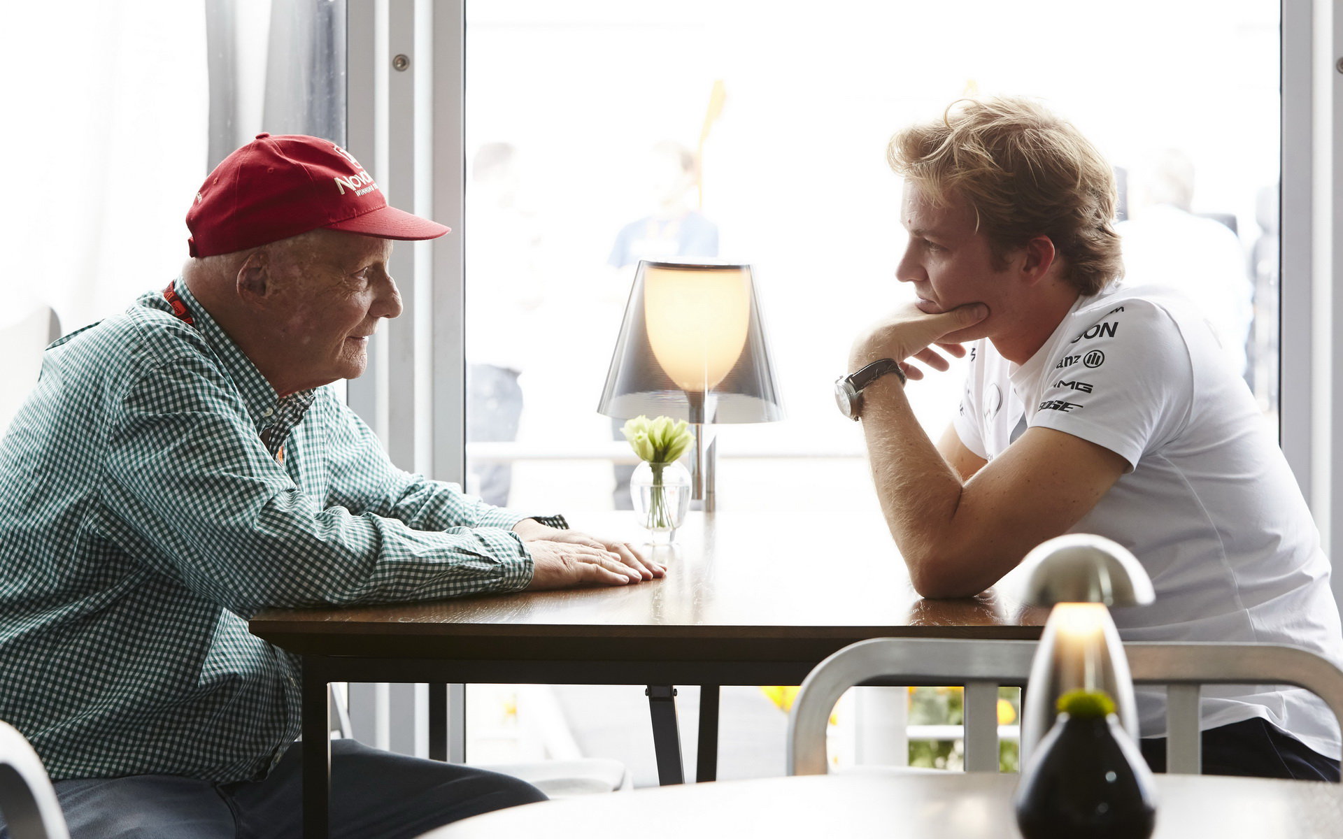 Niki Lauda a Nico Rosberg v Mexiku