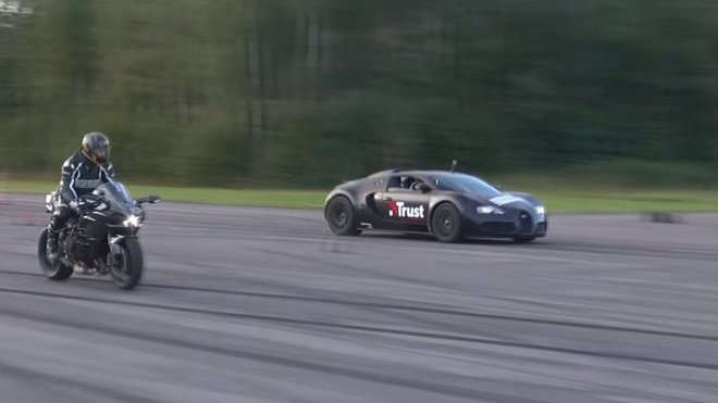 Bugatti Veyron versus Kawasaki Ninja H2