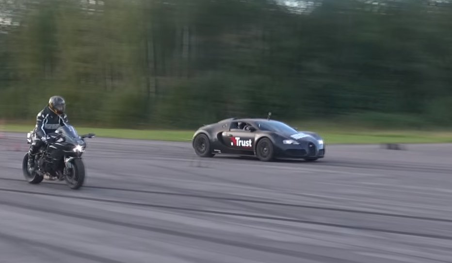 Bugatti Veyron versus Kawasaki Ninja H2