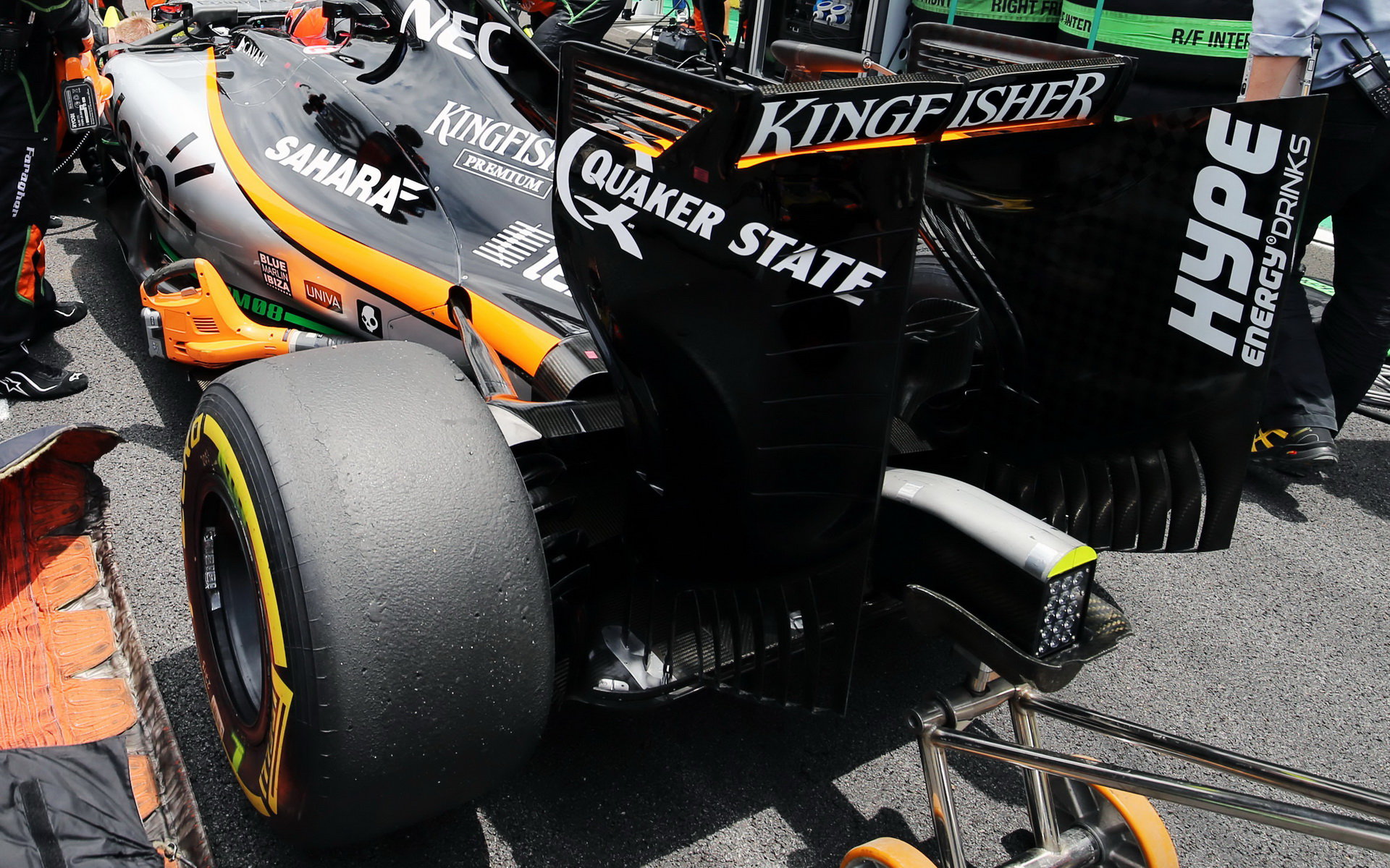 Zadní křídlo vozu Force India VJM08 - Mercedes v Brazílii