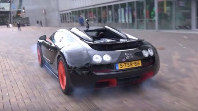 Bugatti Veyron Vitesse a pokus o Burnout