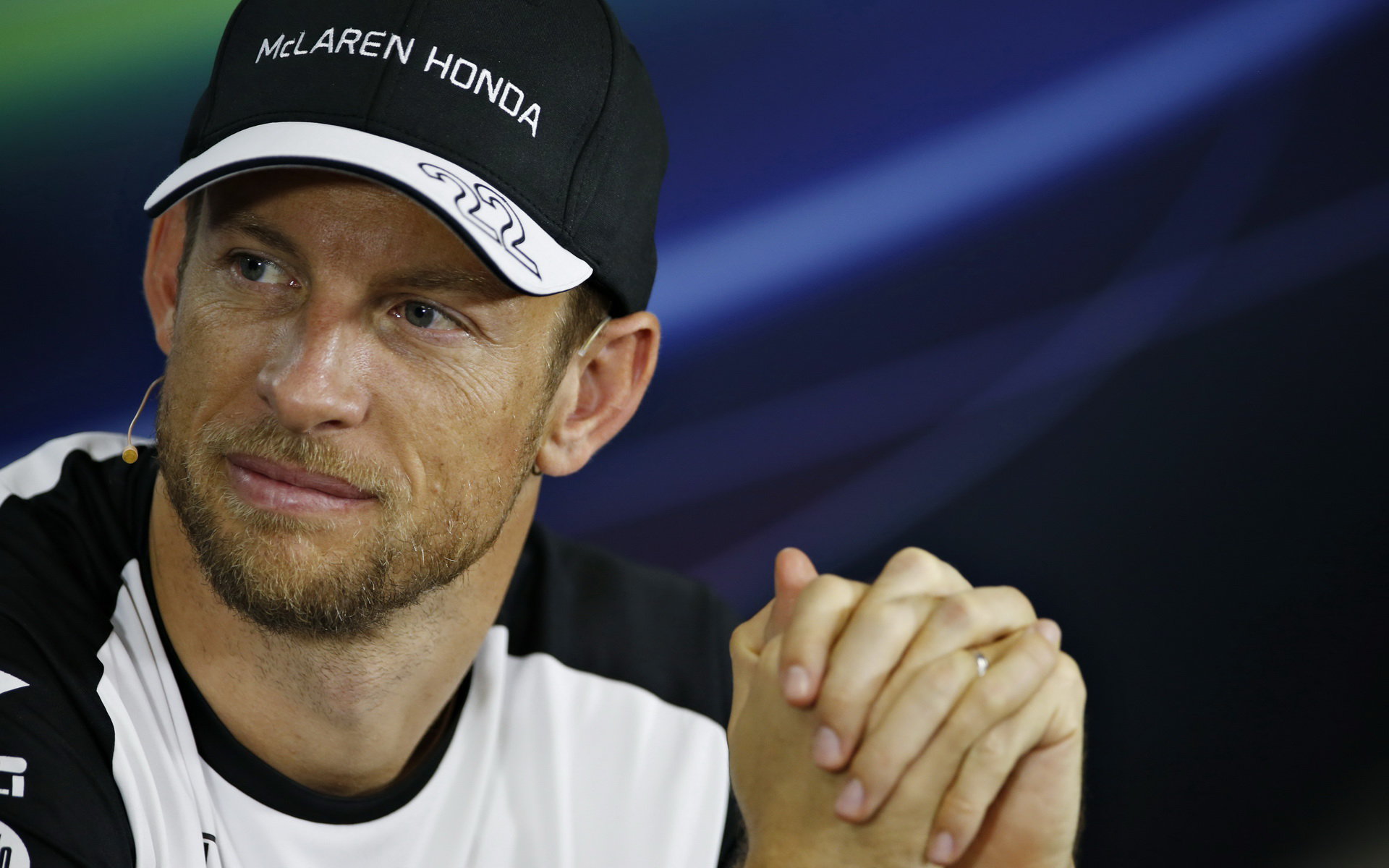 Jenson Button na tiskové konferenci