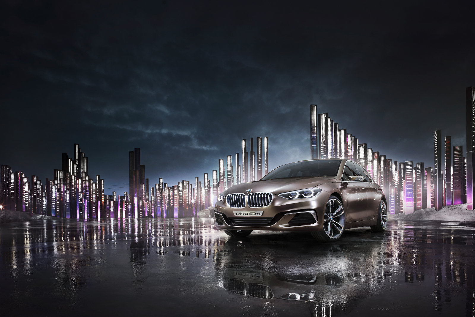 LED diody i v předních světlech, BMW Concept Compact Sedan.