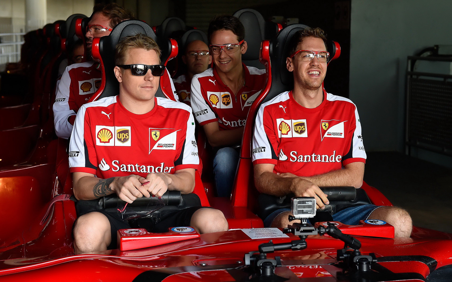 Kimi Räikkönen, Sebastian Vettel a Esteban Gutiérrez v Abú Zabí