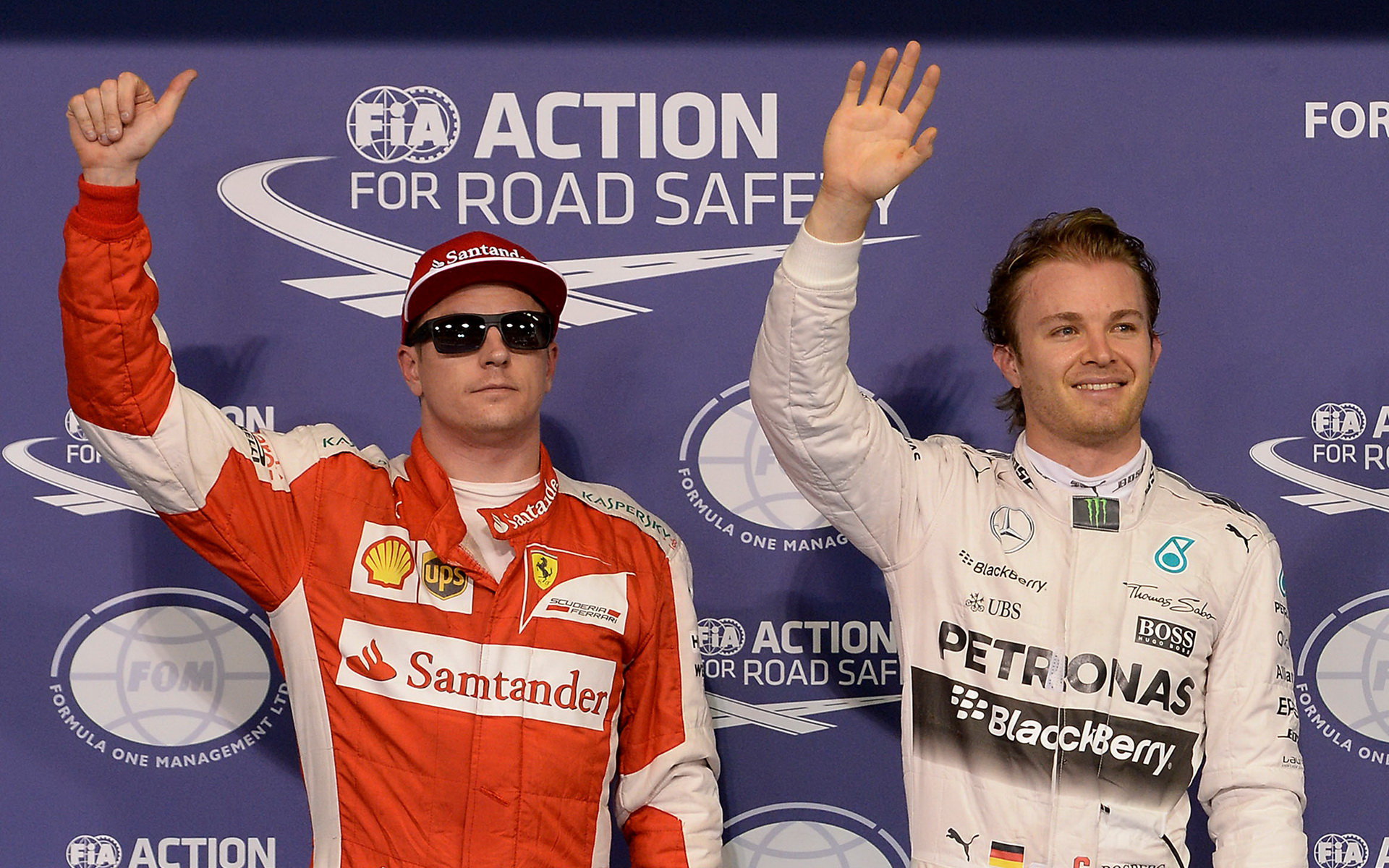 Rosberg ani Räikkönen na to podle Hamiltona v závodě v Bahrajnu moc netlačili