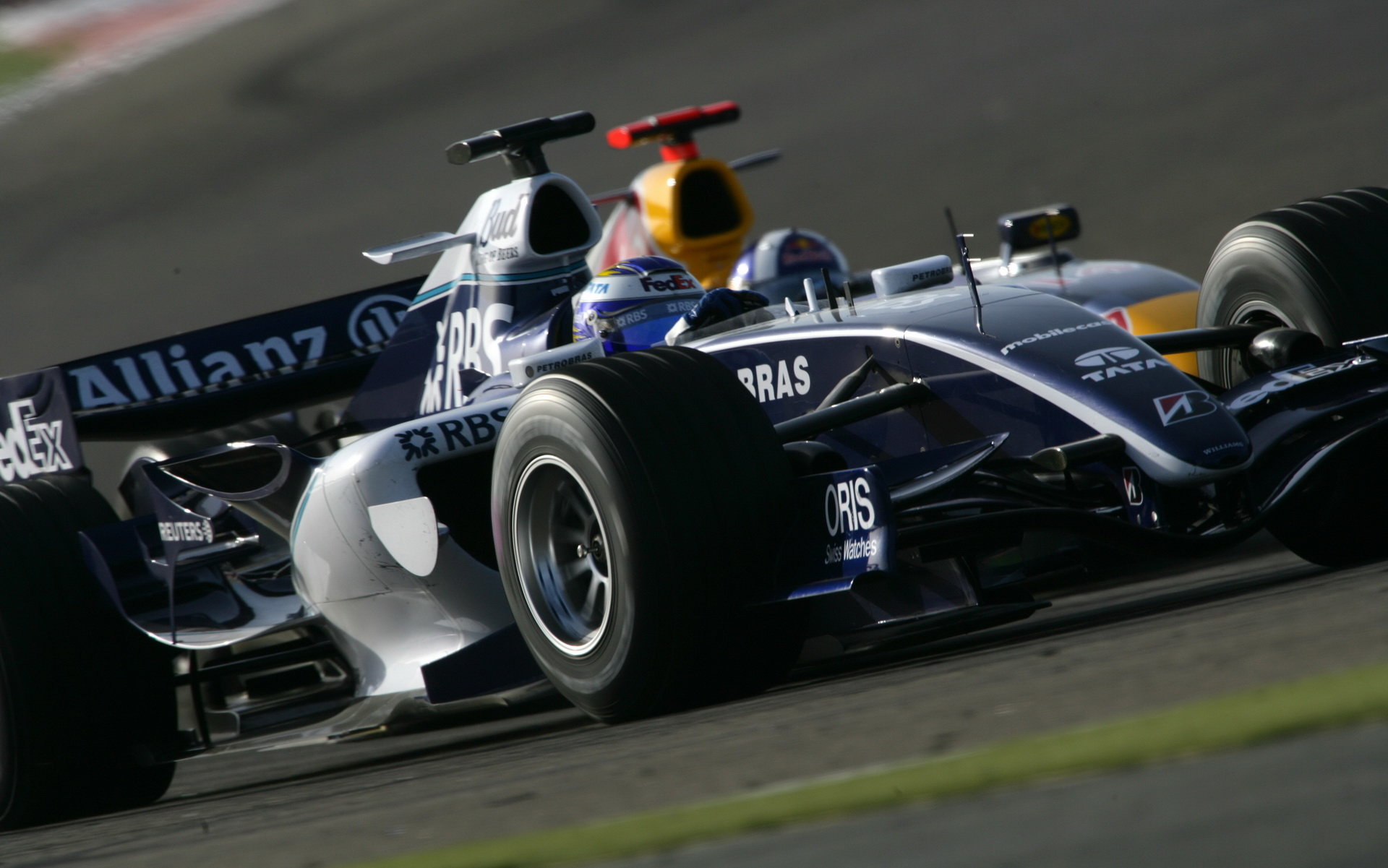 David Coulthard se v F1 s Nicem Rosbergem stihl ještě potkat na závodní trati, zde v Bahrajnu 2006