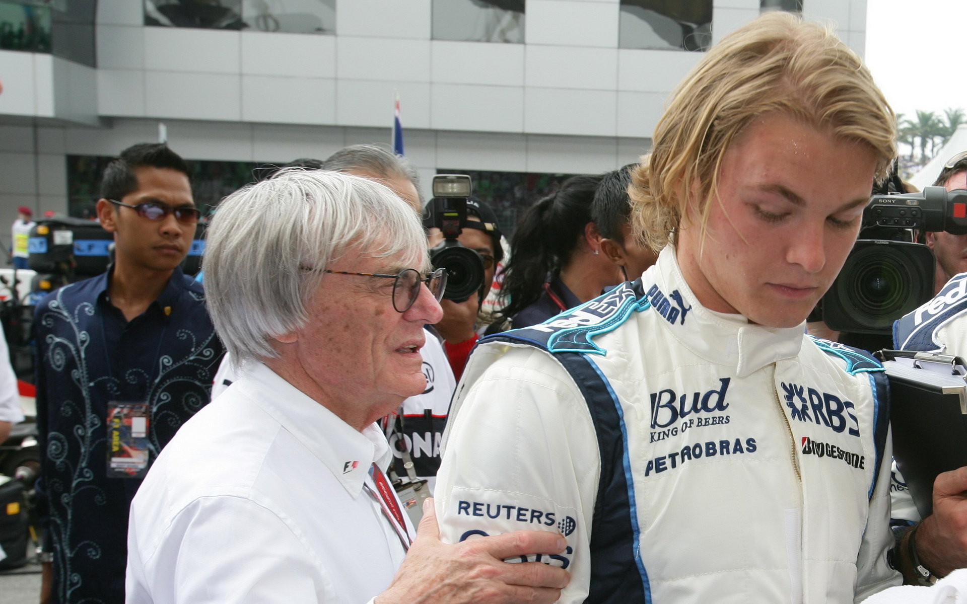 Bernie Ecclestone s Nicem Rosbergem v době, kdy vstupoval do F1