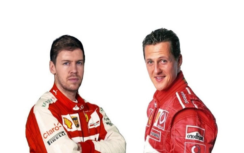 Sebastian Vettel a Michael Schumacher