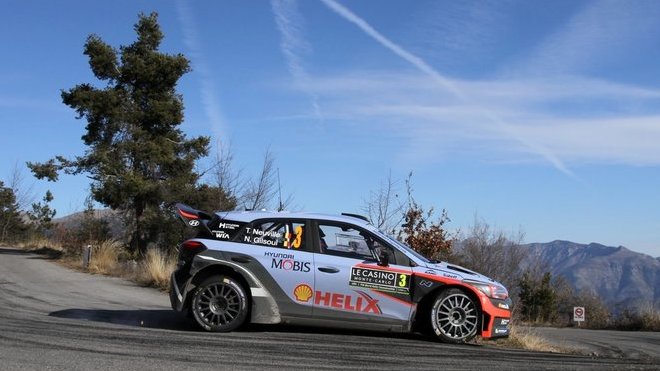 Posádka Neuville/Gilsoul na trati Rally Monte Carlo