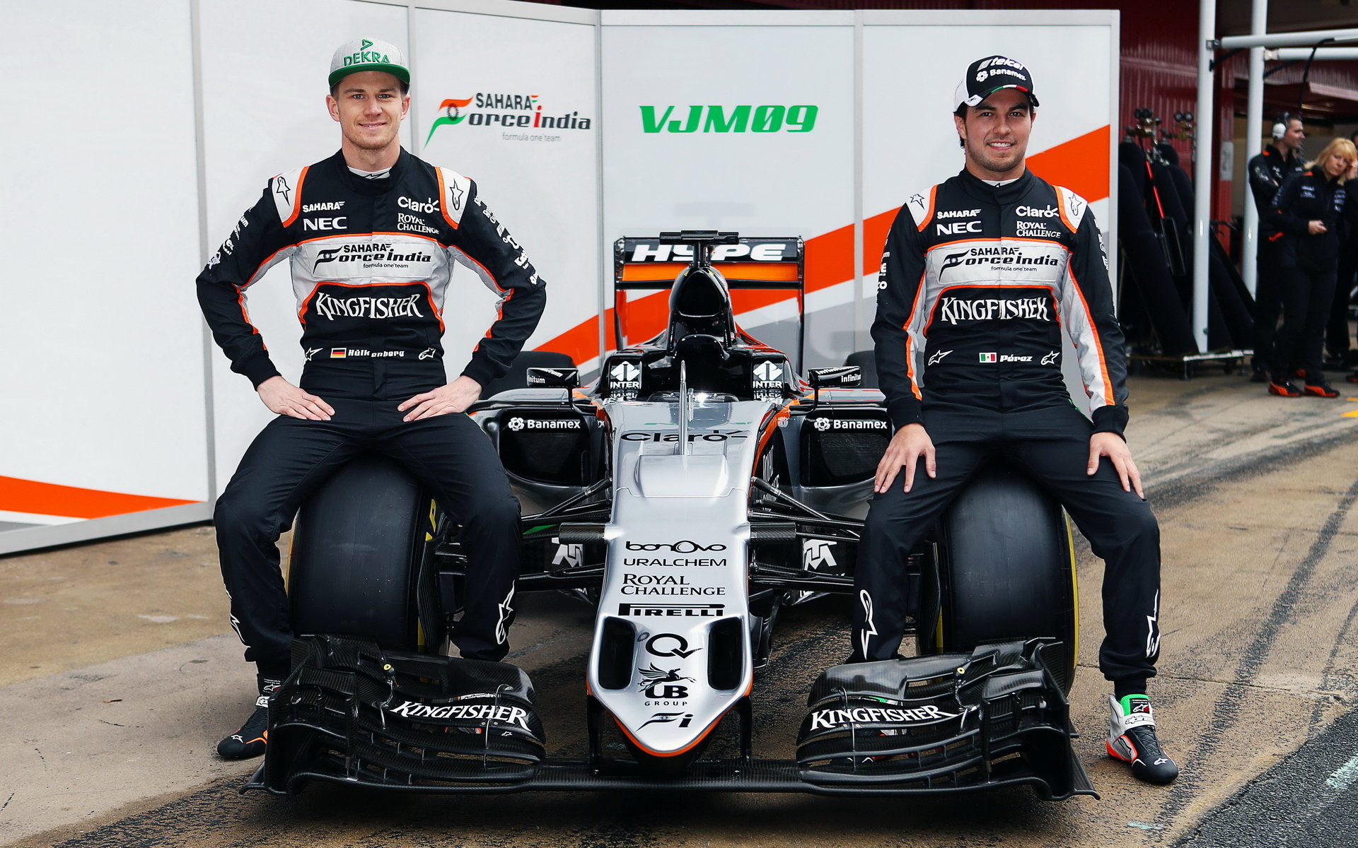 Nico Hülkenberg a Sergio Pérez představují nový vůz Force India VJM09 - Mercedes