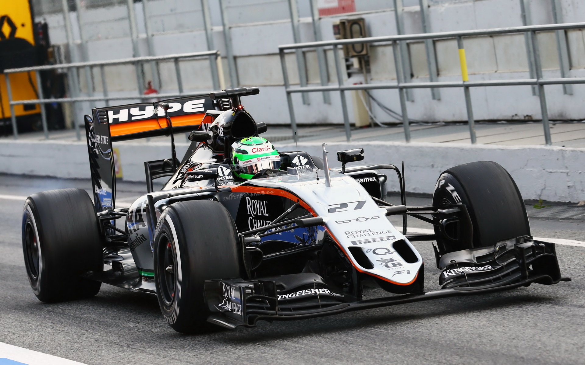 Nico Hülkenberg s vozem Force India VJM09 - Mercedes, třetí den testů v Barceloně