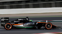 Nico Hülkenberg při posledních předsezonních testech v Barceloně s novým vozem Force India VJM09 - Mercedes