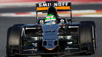 Nico Hülkenberg při posledních předsezónních testech v Barceloně s novým vozem Force India VJM09 - Mercedes