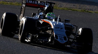 Nico Hülkenberg při posledních předsezónních testech v Barceloně s novým vozem Force India VJM09 - Mercedes