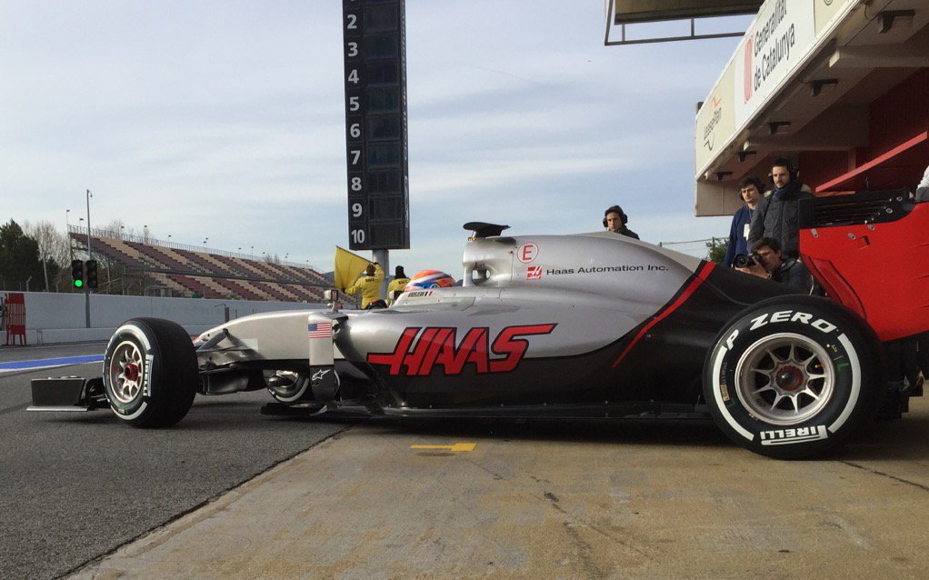 Grosjean při testech v Barceloně