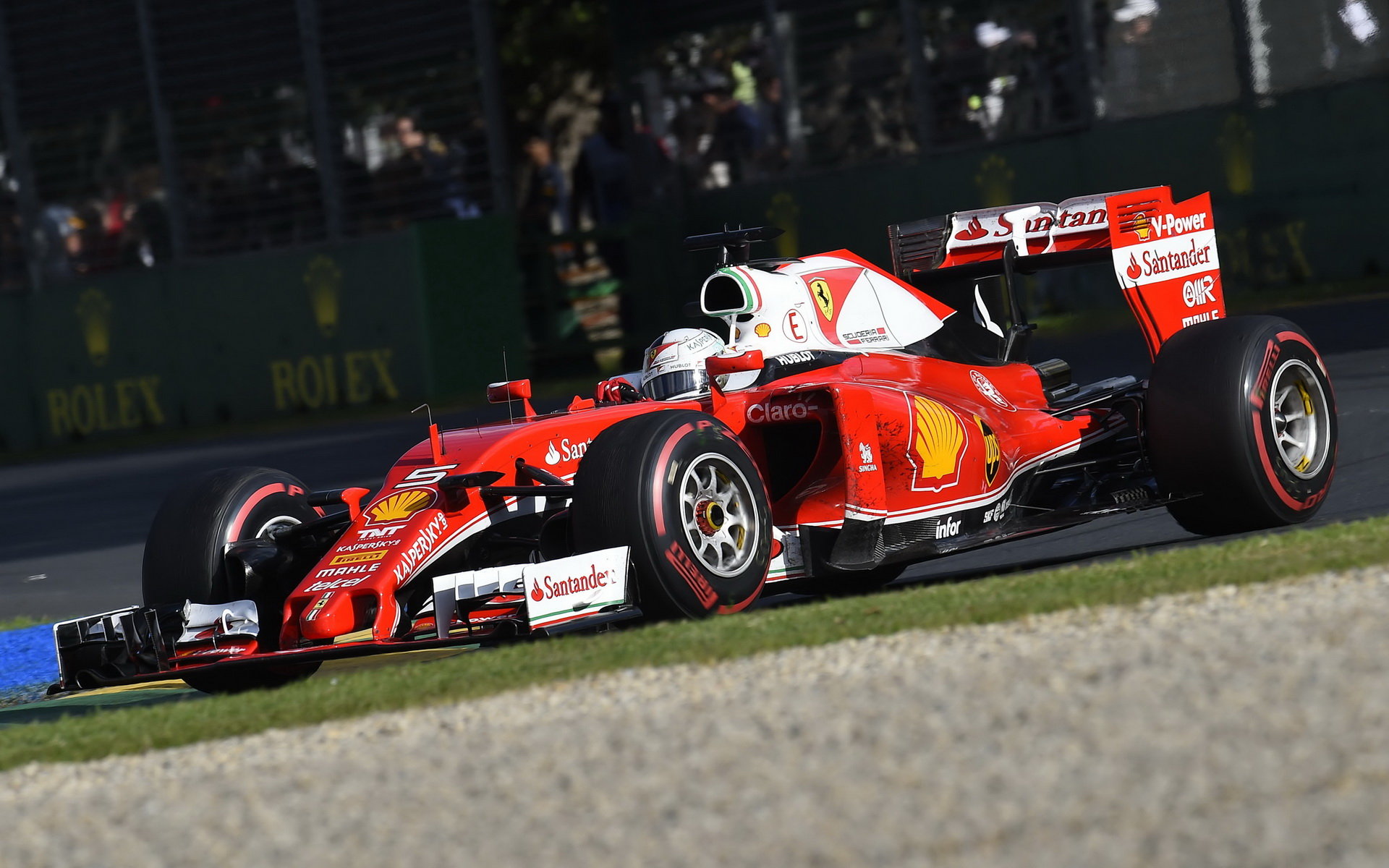 Sebastian Vettel při závodě v Melbourne