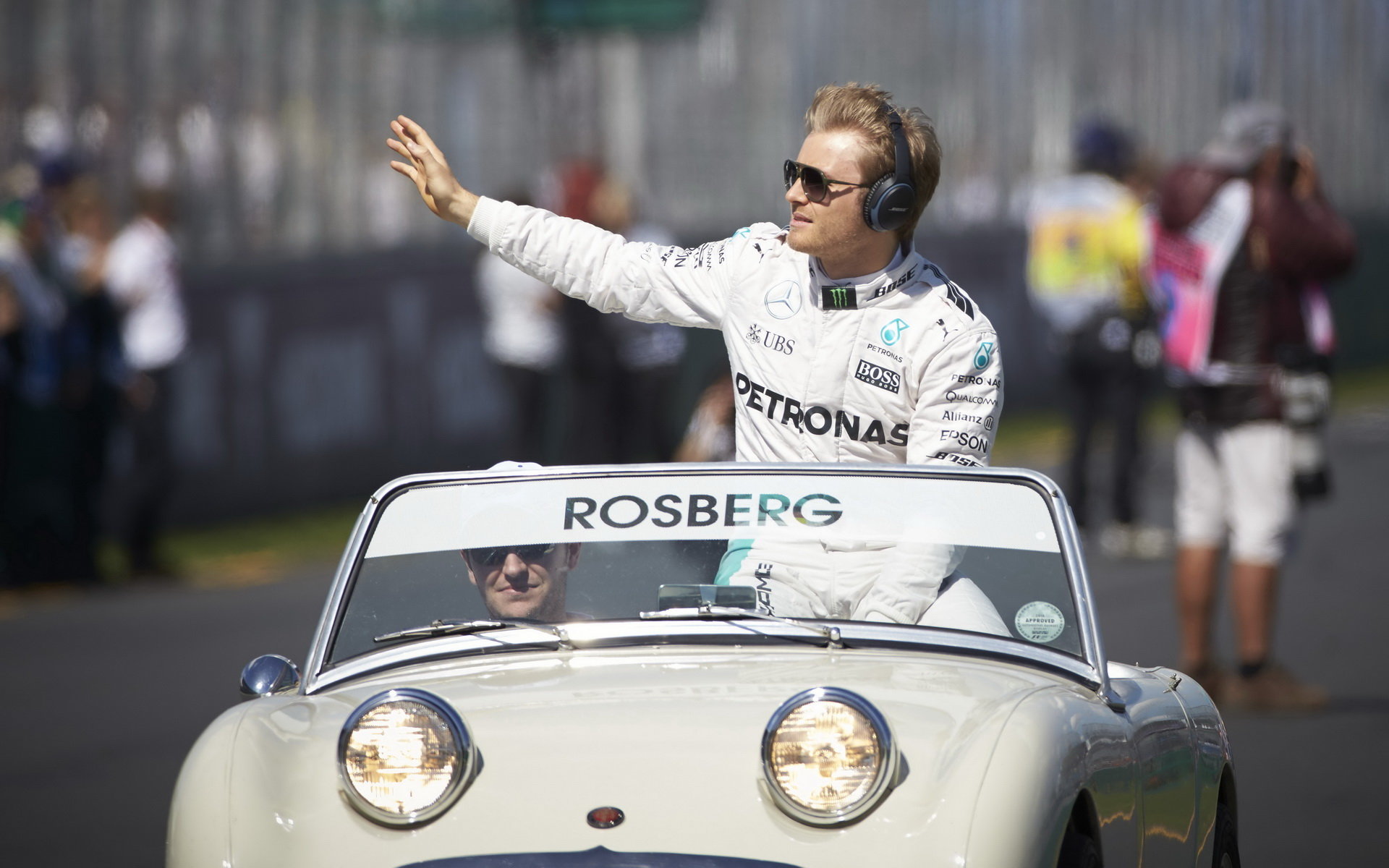 Nico Rosberg při předstartovní prezentaci v Melbourne