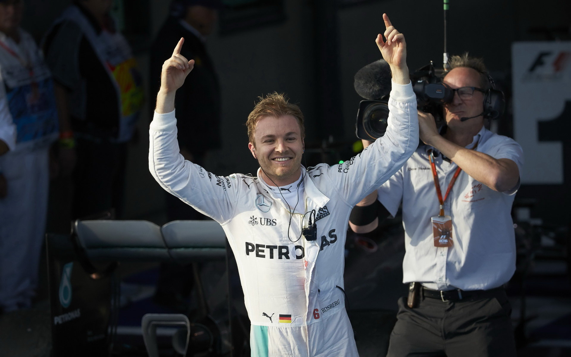 Nico Rosberg a jeho radost z vítězství v Melbourne