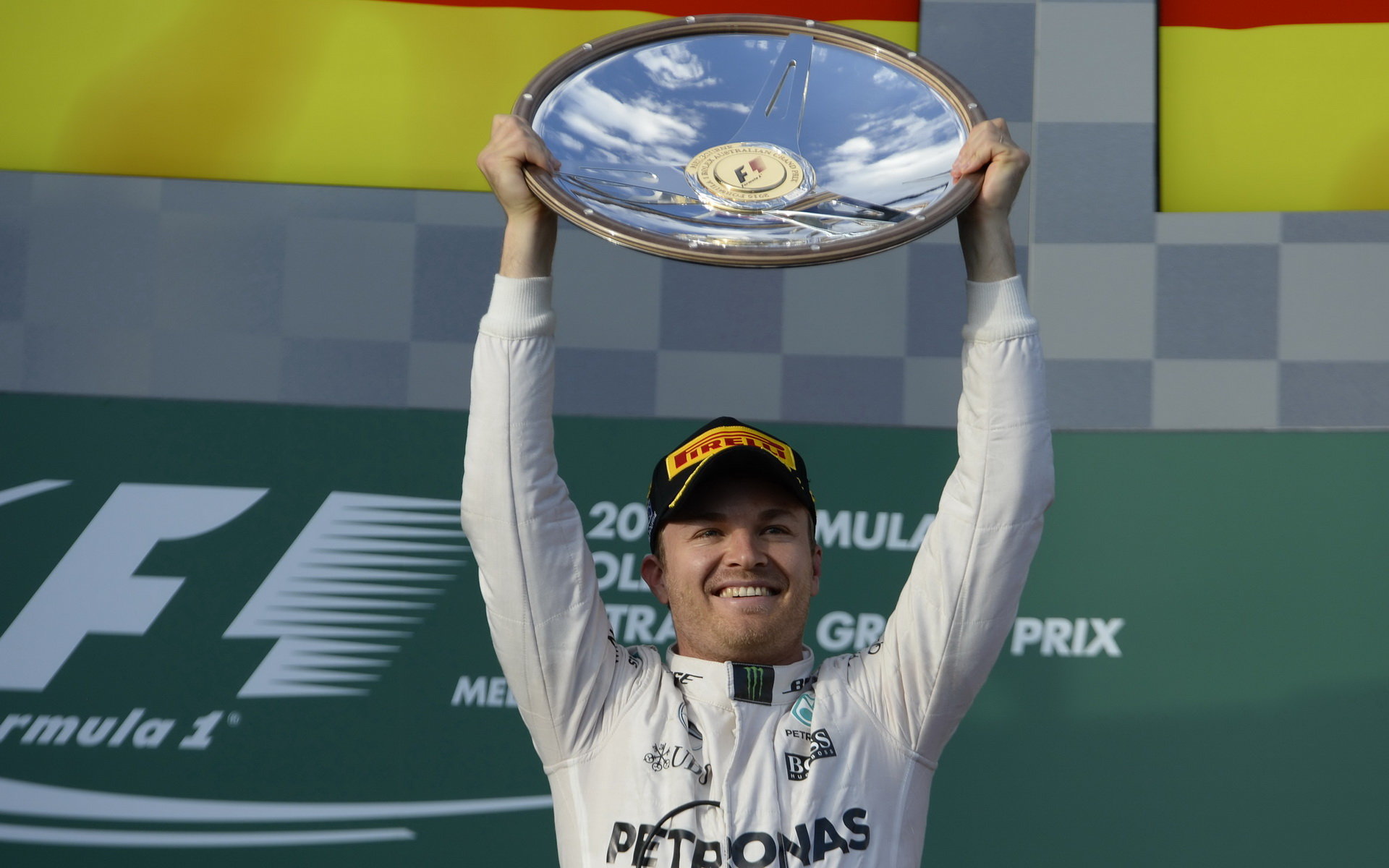 Nico Rosberg se raduje z prvního místa v Melbourne