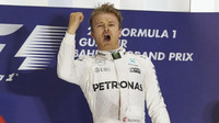 Nico Rosberg a jeho projev radosti z prvního místa v Bahrajnu