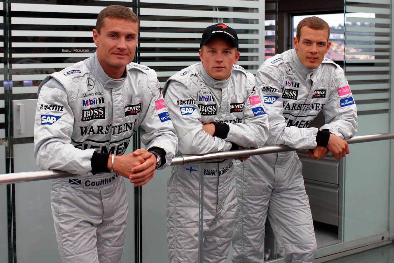 David Coulthard, Kimi Raikkonen a Alex Wurz