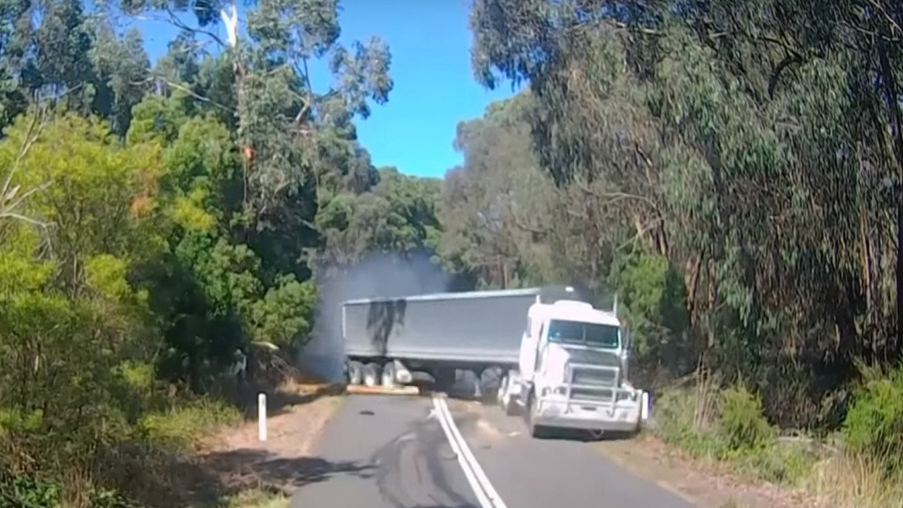 Řidič kamionu přehlédl spadlý strom na silnici