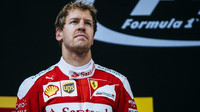 Sebastian Vettel po závodě na pódiu v Číně